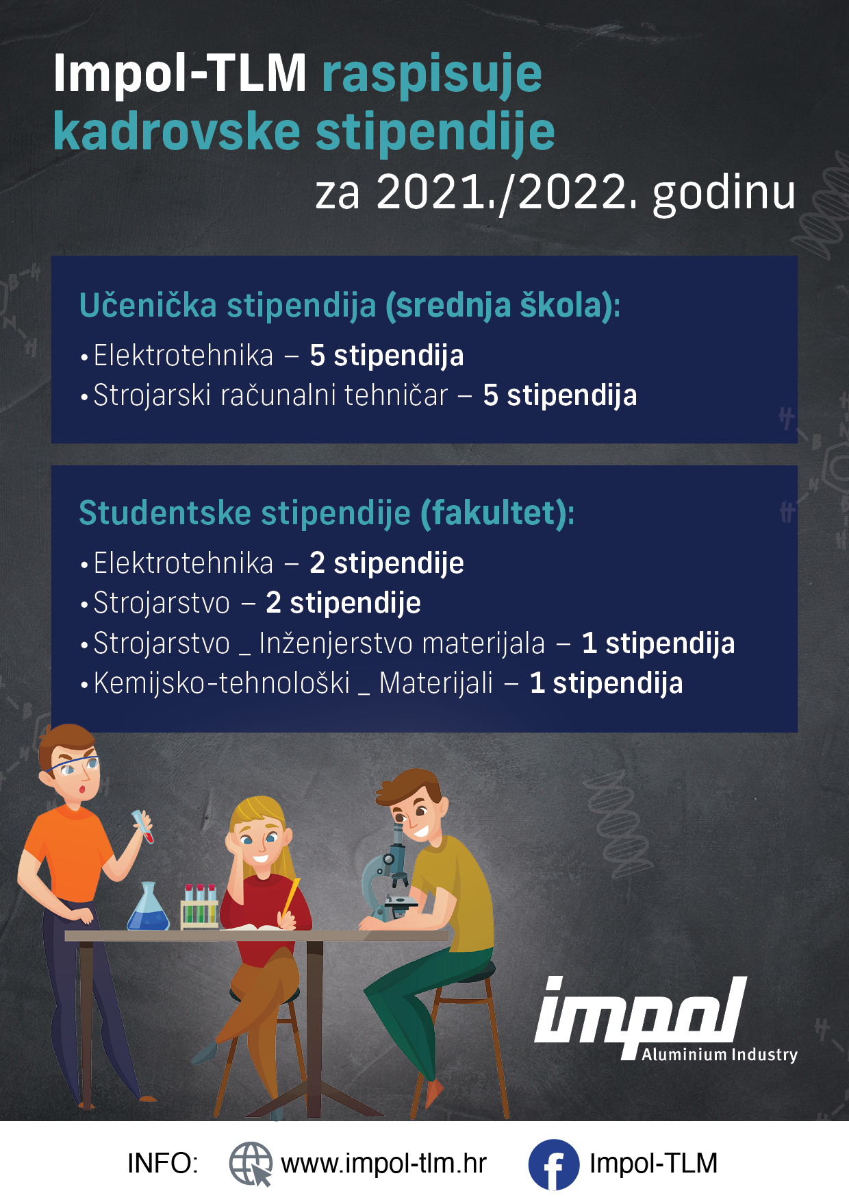 IMPOL-TLM: Studentske stipendije za 2021/2022